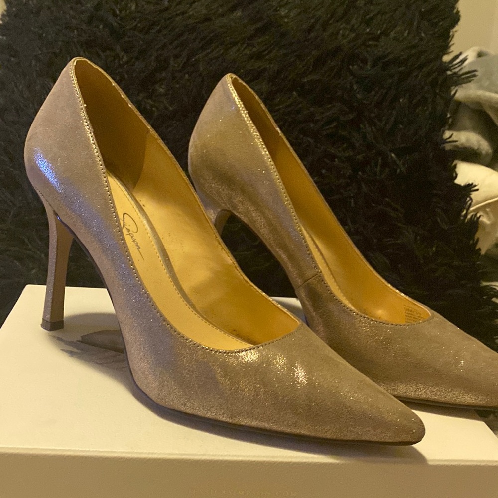 Jessica Simpson Glittery Tan Heels